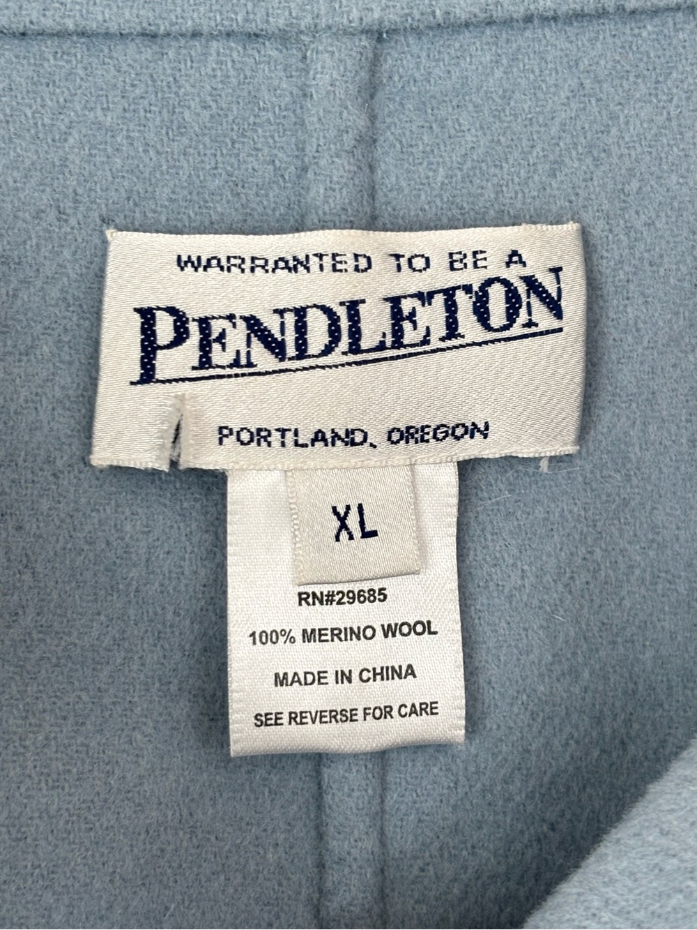 Vintage Pendleton Light Blue Merino Wool Button Front Coat Size Extra Large - Picture 2 of 14